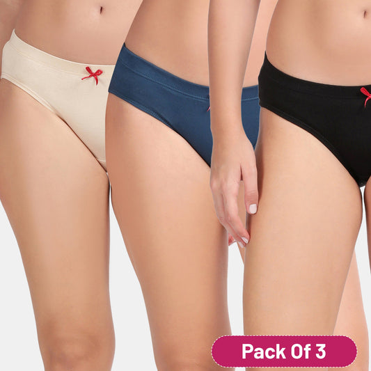 Envie Medium Rise 3/4th Coverage Hipster (Pack Of 3)