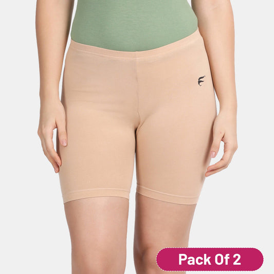 Nude Seamless-Look Under-Skirt Shorts for Women - Envie Value Hugged Fit Cycling Shorts