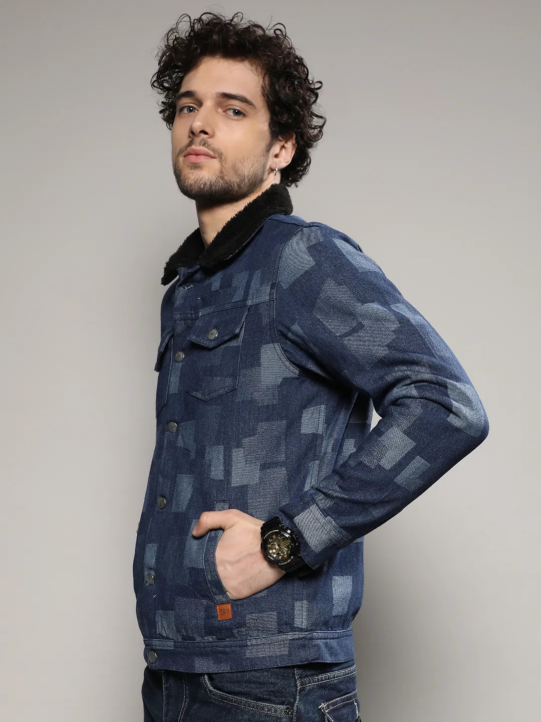 Bar Striped Quilted Jacket