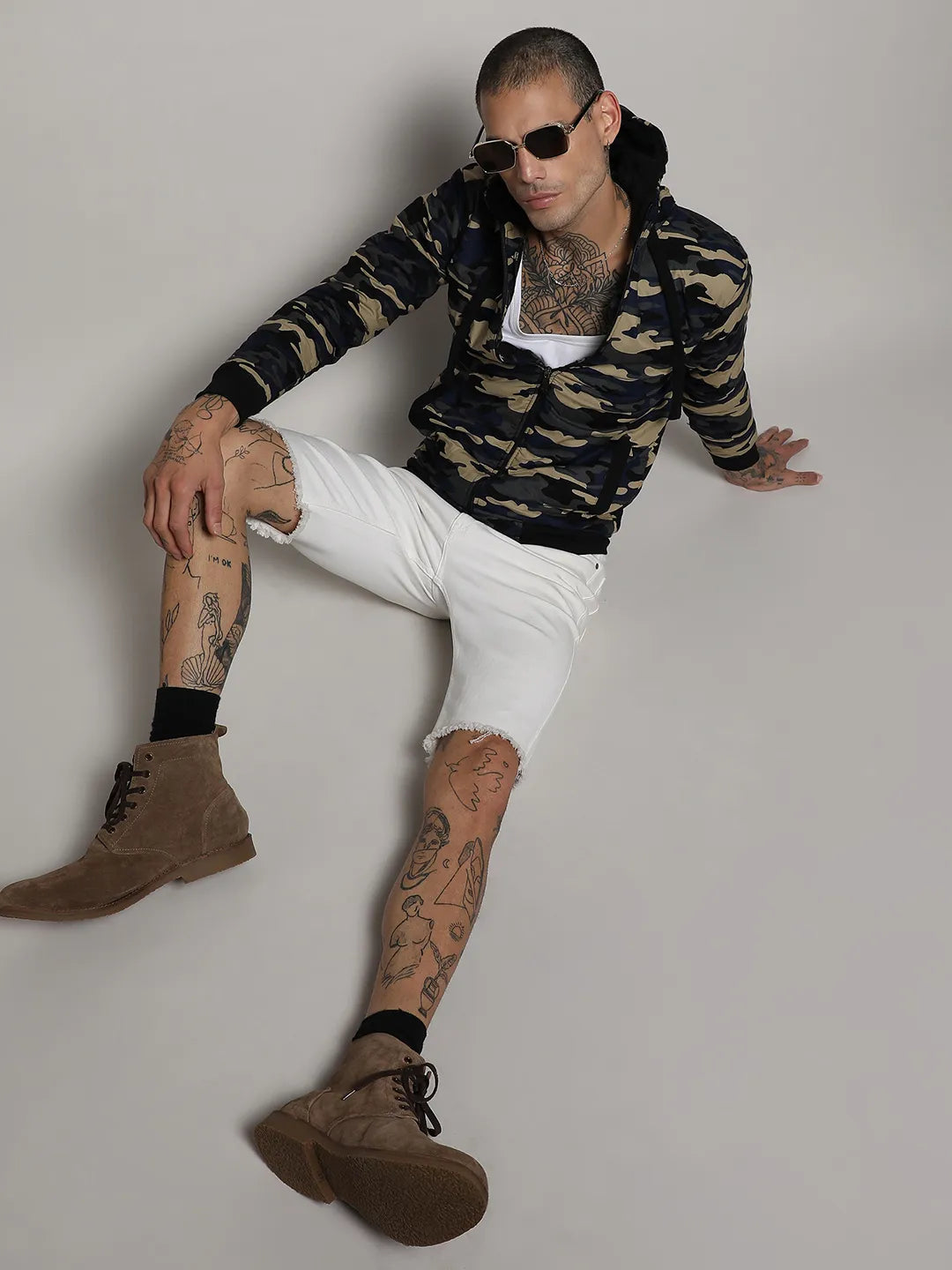 Camouflage Hoodie With Insert Pocket