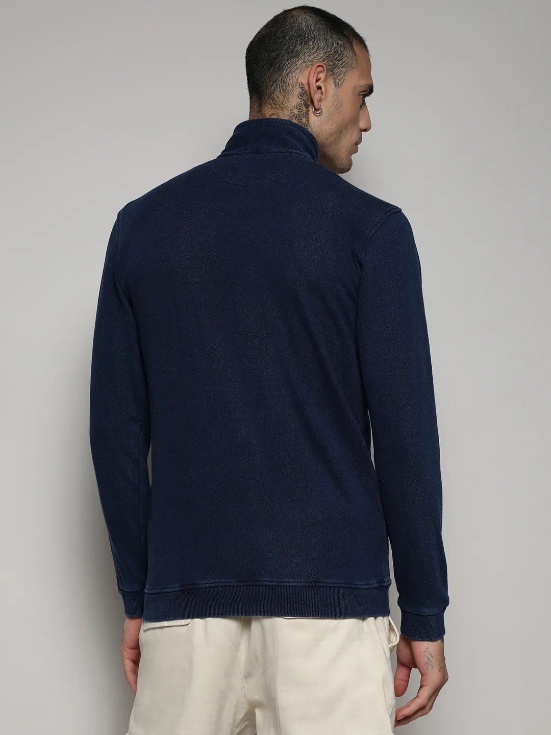 Zip-Front Dark-Wash Denim Jacket