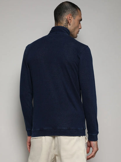 Zip-Front Dark-Wash Denim Jacket