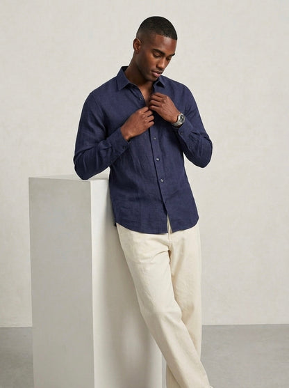 Pure Linen F/S - Navy Blue