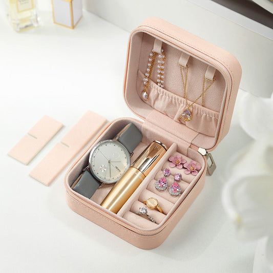 Travel Jewelry Organizer Case - Compact Storage Box for Rings, Earrings, and Necklaces