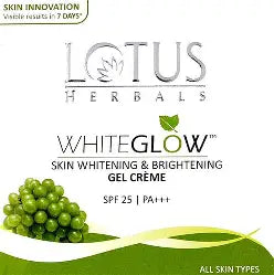 LOTUS HERBALS WHITEGLOW SPF 25 PA+++ Skin Whitening & Brightening Gel Crème 60 g