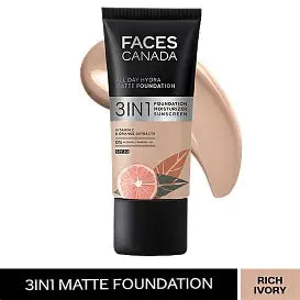 Faces Canada 3 IN 1 All Day Hydra Matte Foundation SPF-30 - 013 RICH IVORY