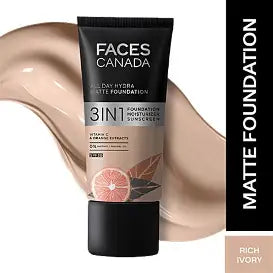 Faces Canada 3 IN 1 All Day Hydra Matte Foundation SPF-30 - 013 RICH IVORY