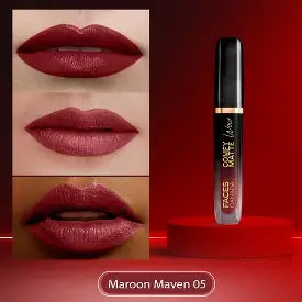 Faces Canada Comfy Matte Wow Liquid Lipstick Highly Pigmented - Maroon Maven 05 3.8 ml