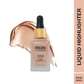Faces Canada 3 in 1 Liquid Highlighter - 03 Rose Gold 15ml