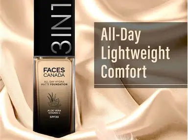 FACES CANADA 3in1 All Day Hydra Matte Foundation - 010 Rich Porcelain
