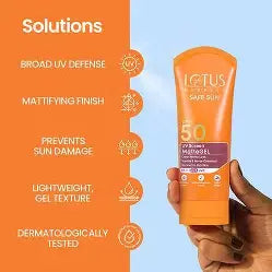LOTUS HERBALS SAFE SUN SPF 50 UV Screen Matte GEL 50 g