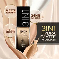 FACES CANADA 3in1 All Day Hydra Matte Foundation - 051 Warm Tan