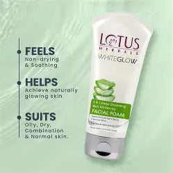 Lotus Herbals WhiteGlow 3 In 1 Deep Cleansing Skin Whitening Facial Foam 50 g