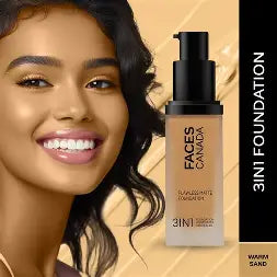 Faces Canada 3 In 1Flawless Matte Foundation - Honey Beige 031 30 ml