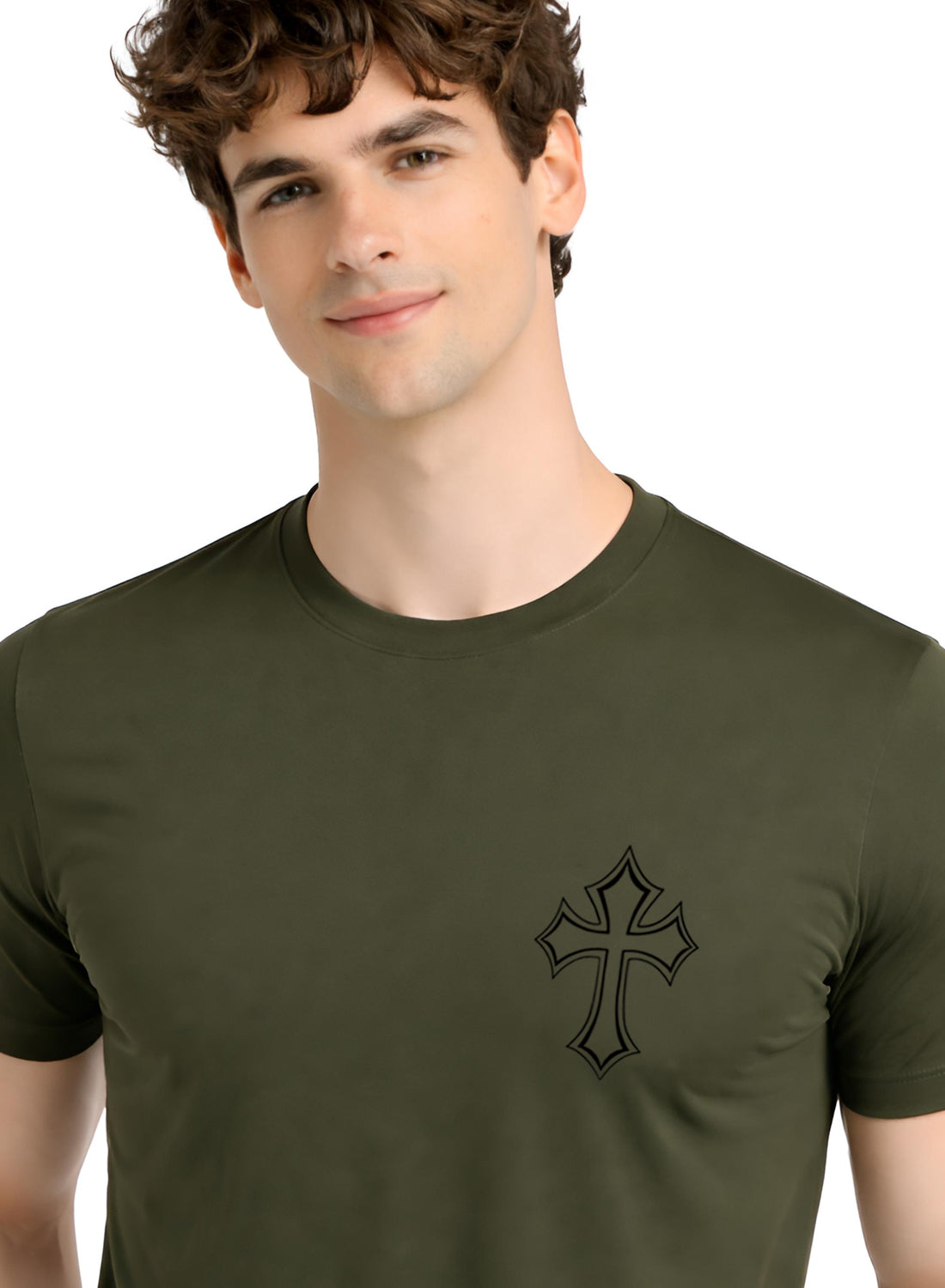 Adro Mens Cross Printed T-Shirt | Minimal Chest Graphic Cotton Casual Tshirt | Trendy Stylish Comfortable Regular Fit T shirt for Men