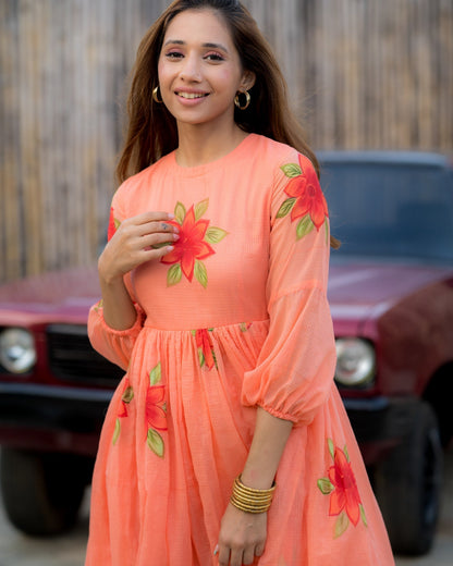 PEACHY BLOOM MAXI DRESS