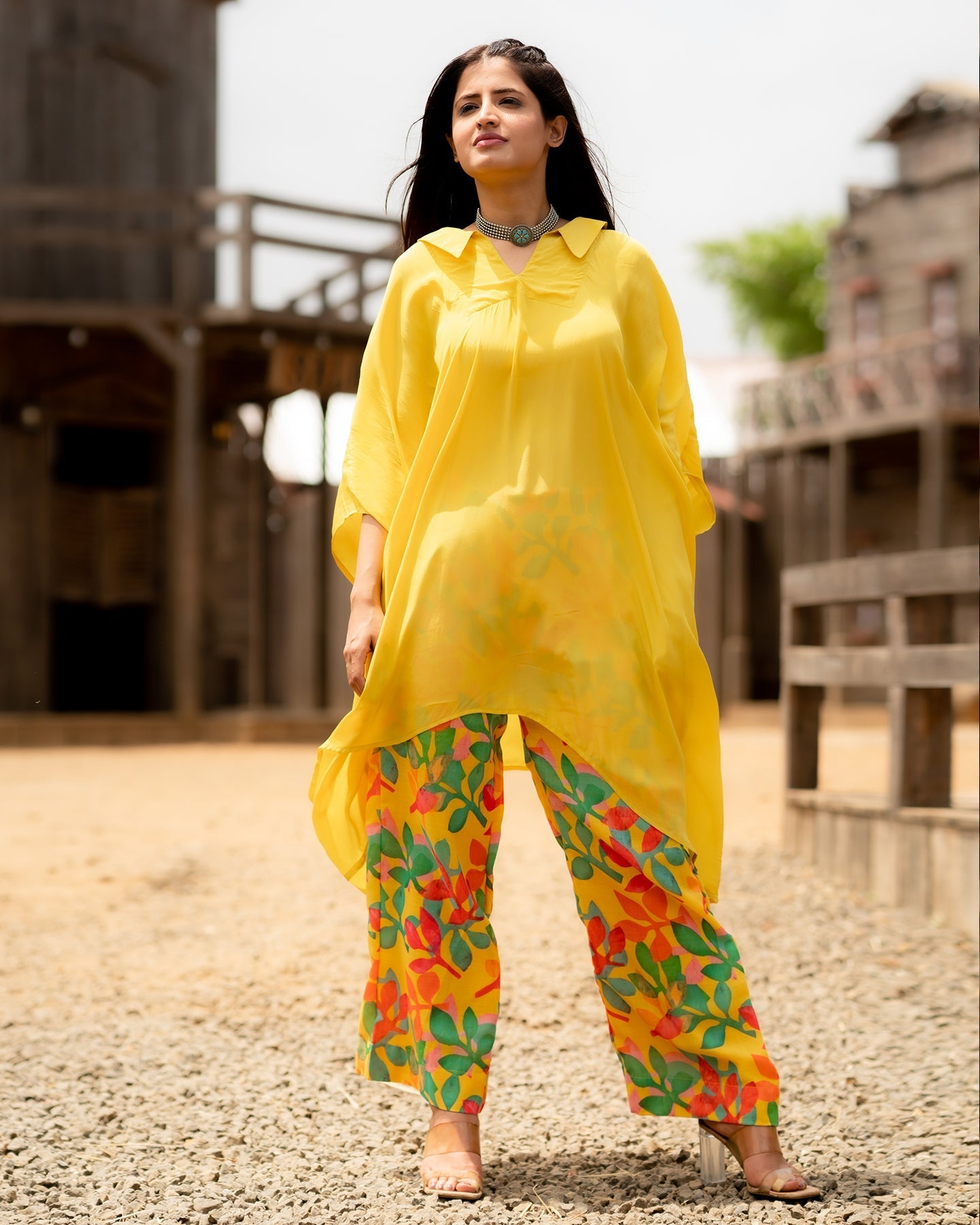 YELLOW kurta set TOP