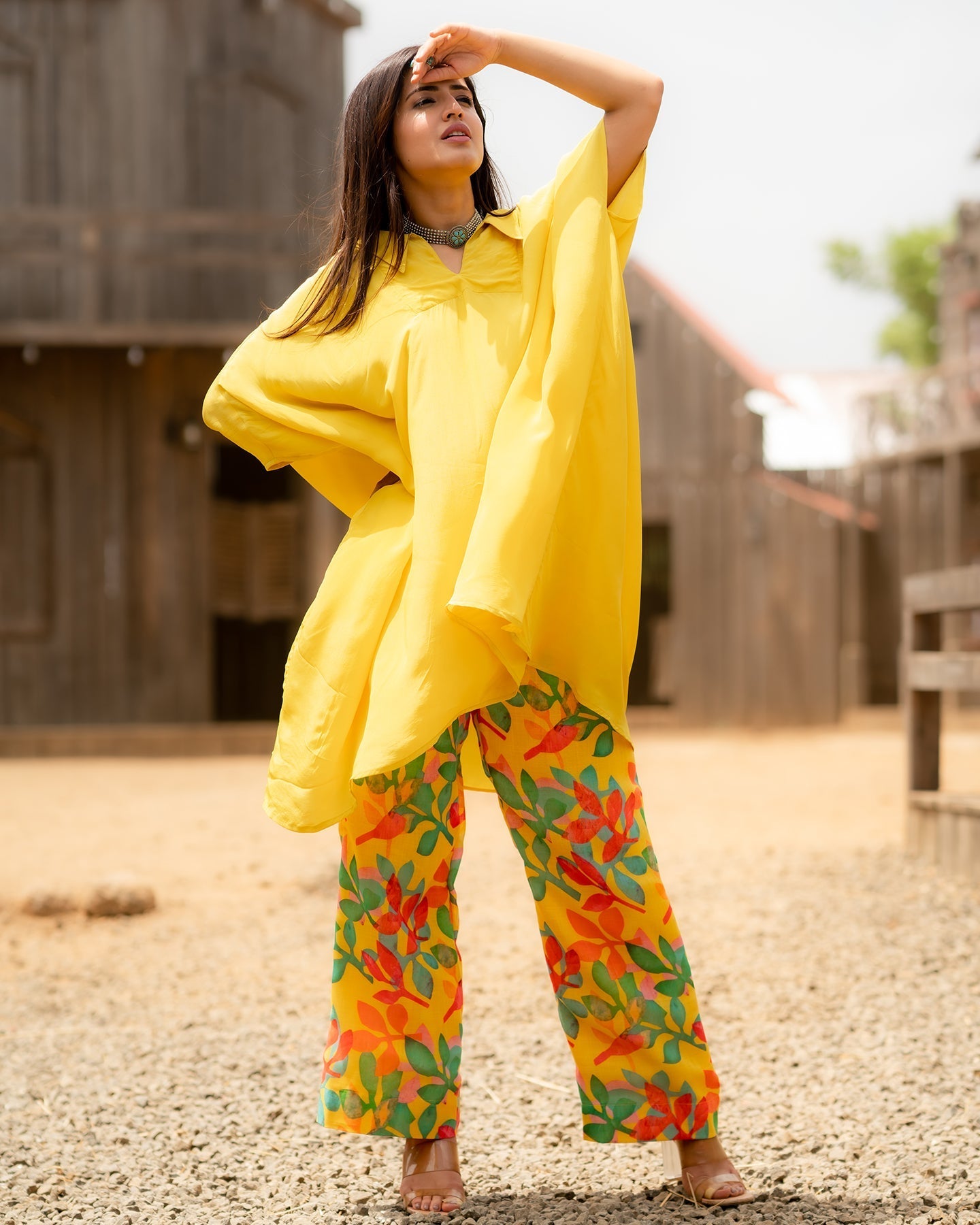 YELLOW kurta set TOP