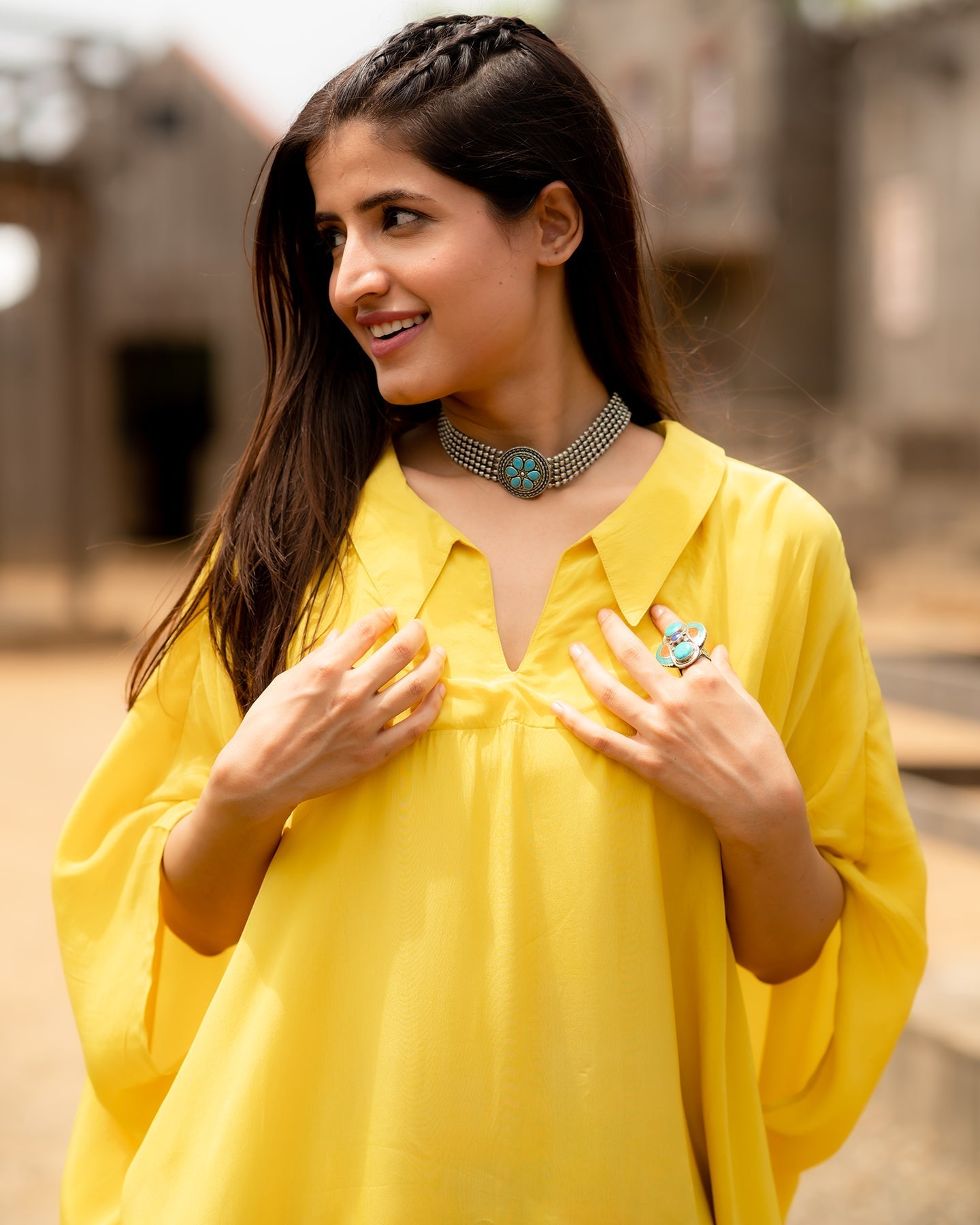 YELLOW kurta set TOP
