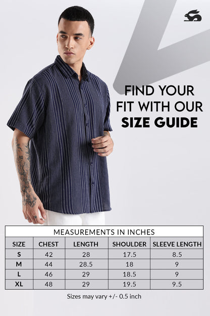 Vertical Striped Self Design Cotton Oversized Shirt