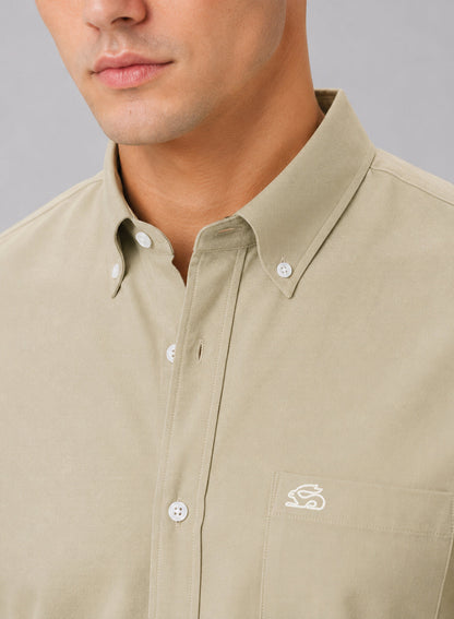 ADRO Premium Oxford Cotton Casual Shirt – Oatmeal