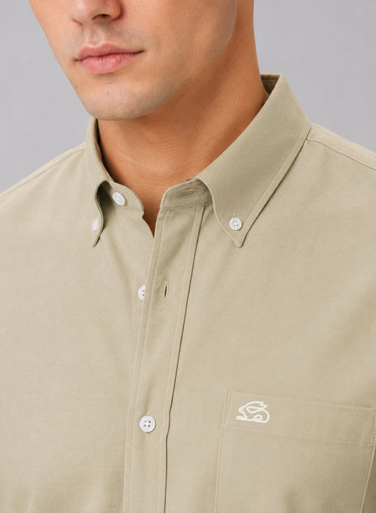 ADRO Premium Oxford Cotton Casual Shirt – Oatmeal