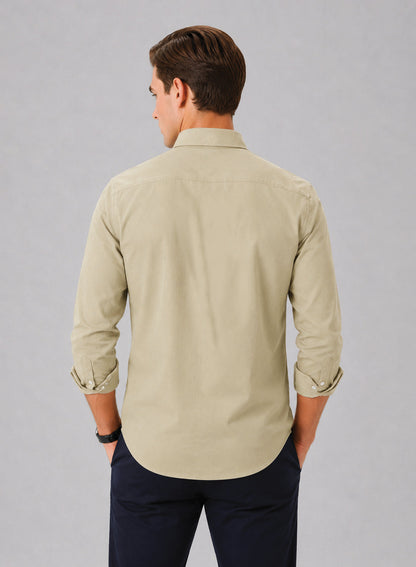 ADRO Premium Oxford Cotton Casual Shirt – Oatmeal