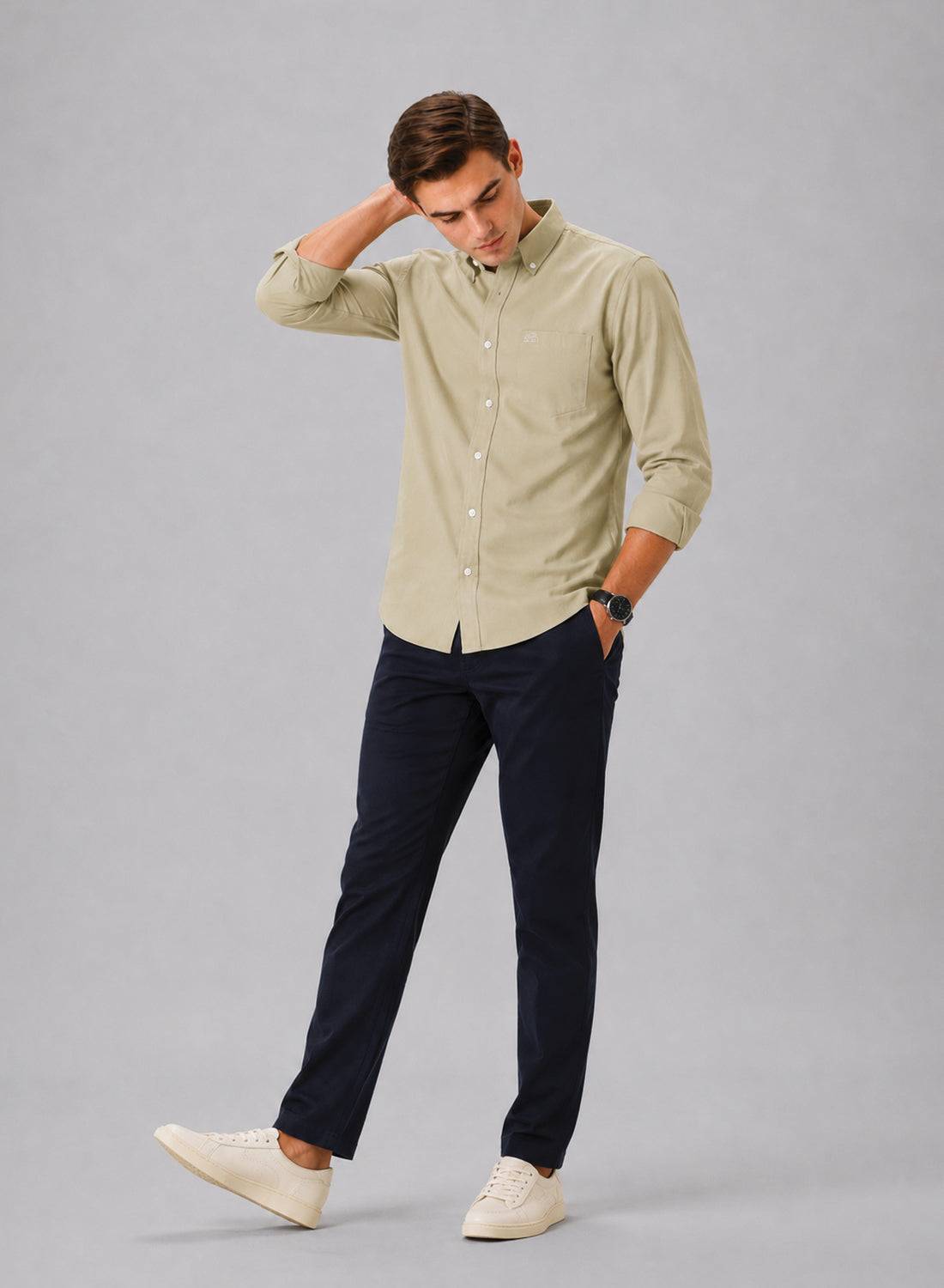 ADRO Premium Oxford Cotton Casual Shirt – Oatmeal