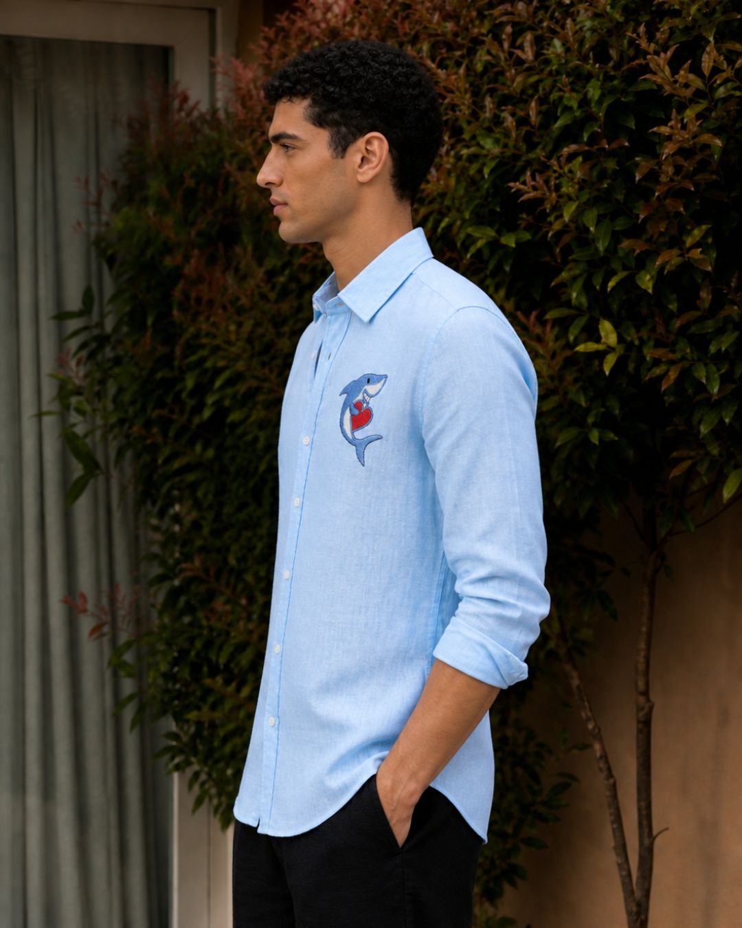 SkyBlue Linen Shirt