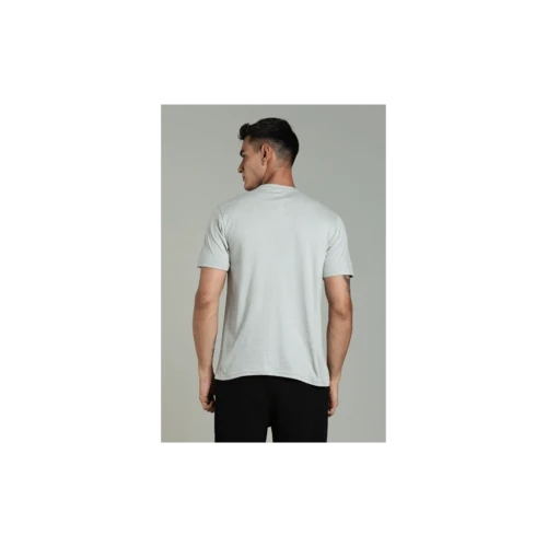 Outlaws Men’s T Shirt – Cotton Solid Regular Fit Light Grey