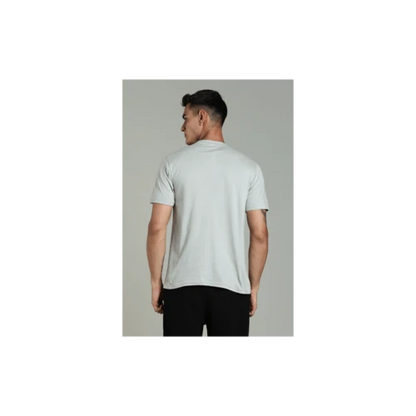 Outlaws Men’s T Shirt – Cotton Solid Regular Fit Light Grey