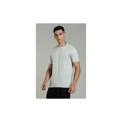 Outlaws Men’s T Shirt – Cotton Solid Regular Fit Light Grey