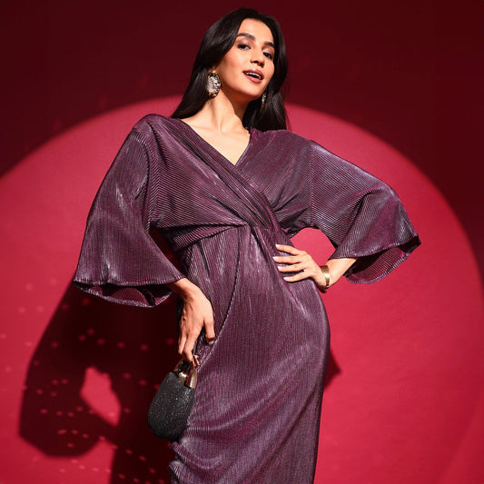 Pleated Wrap Dress
