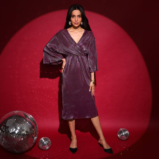 Pleated Wrap Dress