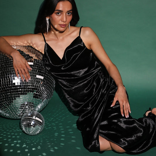 Satin Draped Dress