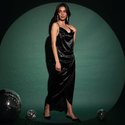 Satin Draped Dress