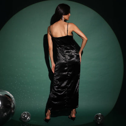 Satin Draped Dress