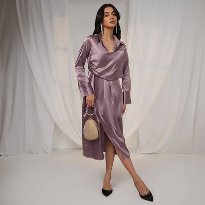 Draped Shirt Dress
