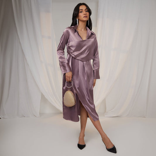 Draped Shirt Dress
