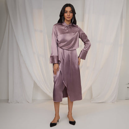 Draped Shirt Dress