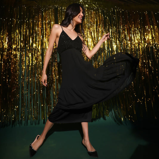 Sequin Tiered Dress