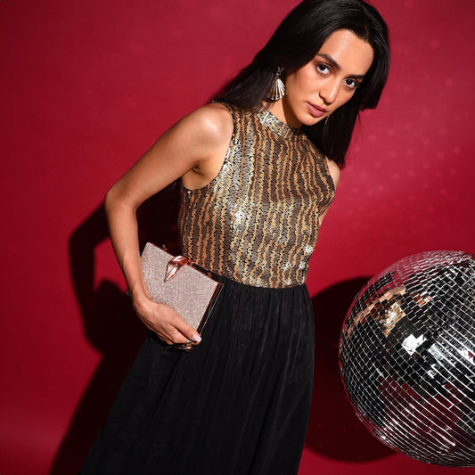Sequin Block Midi Dress