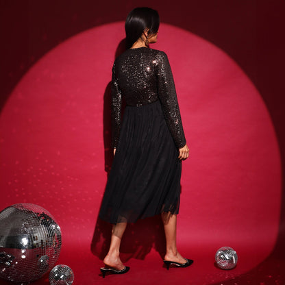 Sequin Wrap Dress