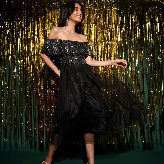 Sequin Block Dress