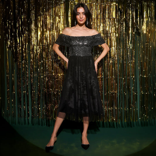 Sequin Block Dress