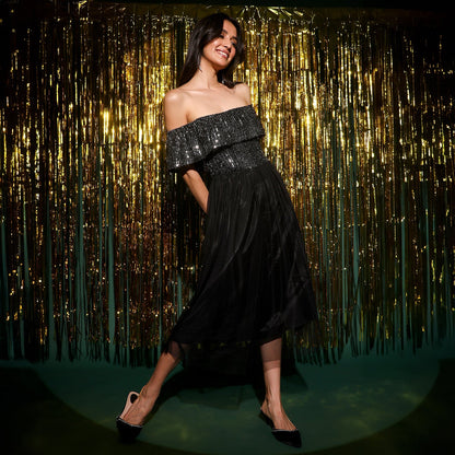 Sequin Block Dress