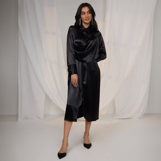 Draped Shirt Dress