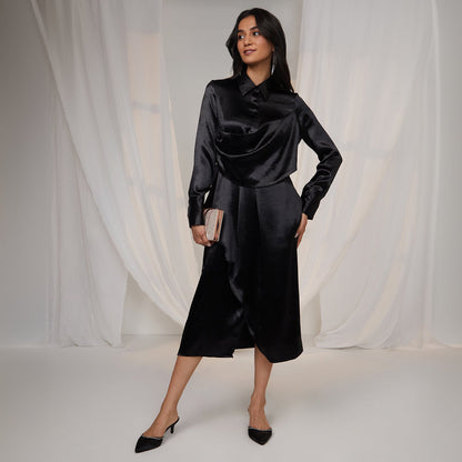 Draped Shirt Dress