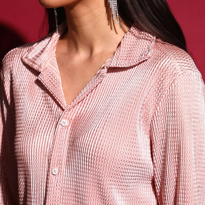 Textured-Pleat Shirt