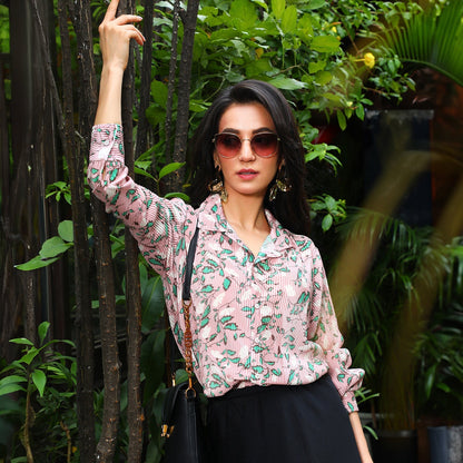 Foliage Pleat Shirt